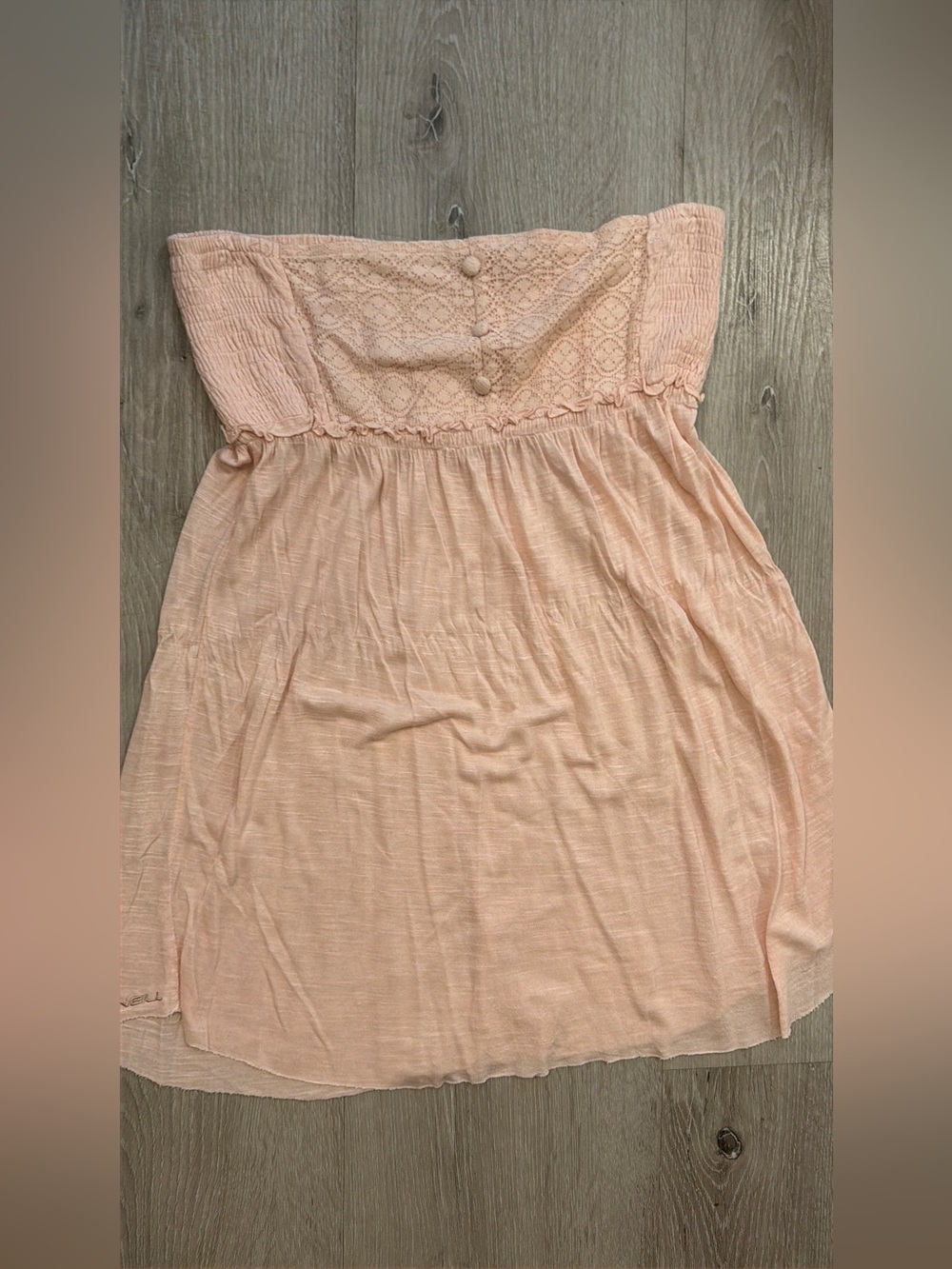 O'Neill Coral Peach Strapless Smocked Tube Dress / Top